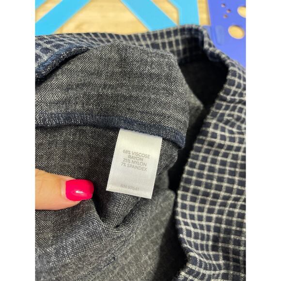 J. Jill slacks pants trousers women's medium (see notes) gray checked on black - Picture 8 of 15